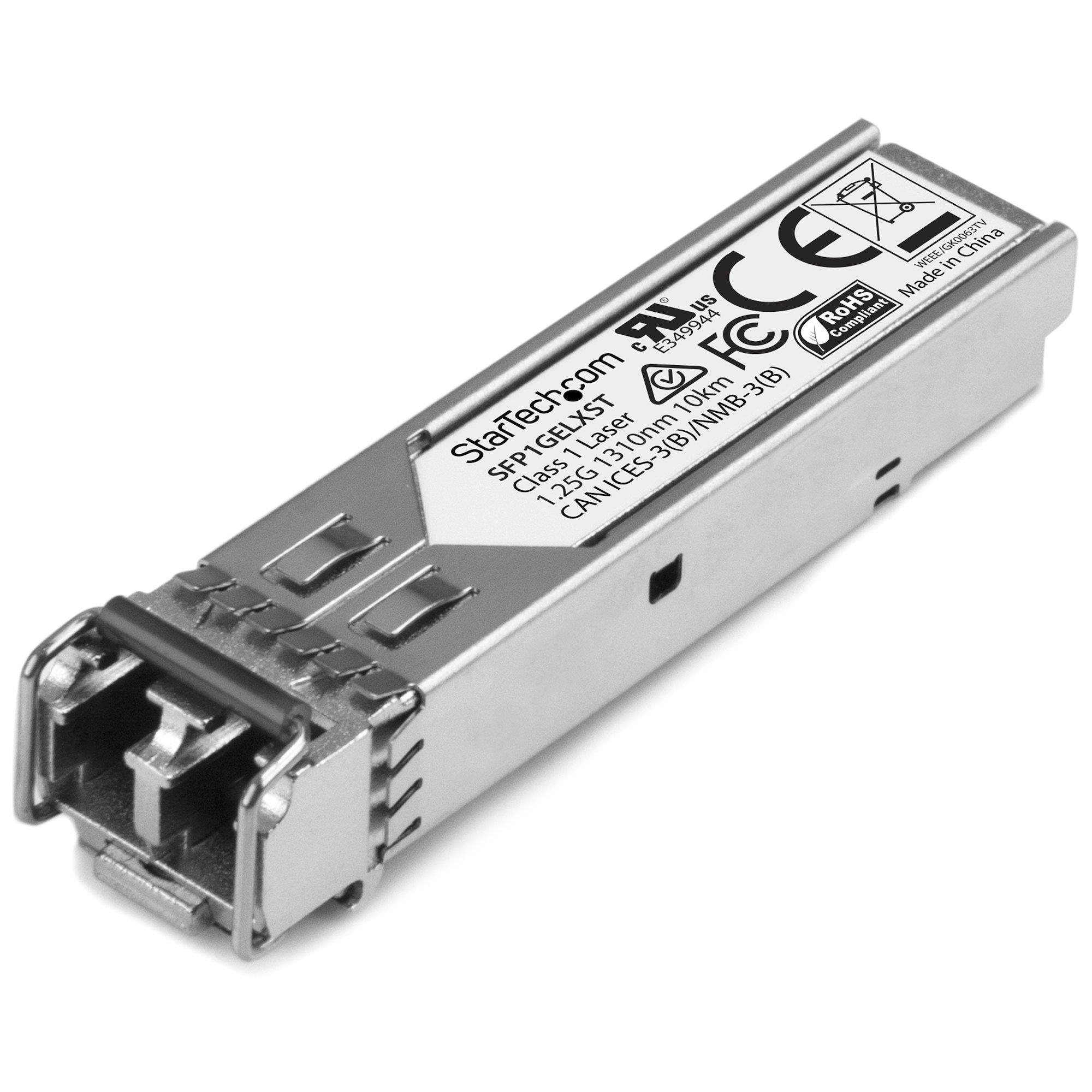 MóduloTransceptor SFP Compatible con el Modelo SFP-1GE-LX de Juniper - 1000BASE-LX - Fibra Monomodo (SMF) de 1 GbE - SFP Ethernet Gigabit 1Gb - LC - 10km - 1310 nm - DDM