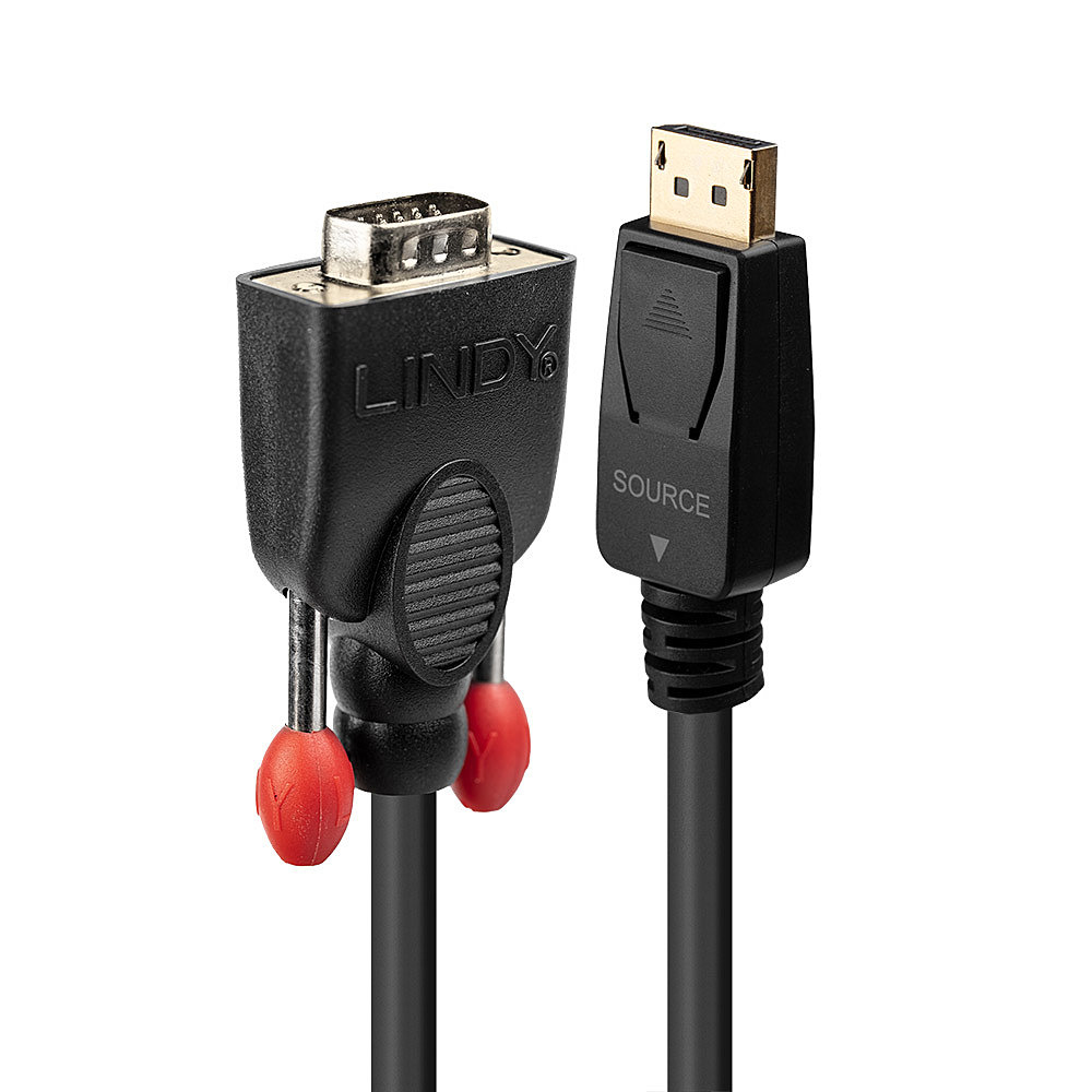 41942 adaptador de cable de vídeo 2 m VGA (D-Sub) DisplayPort Negro