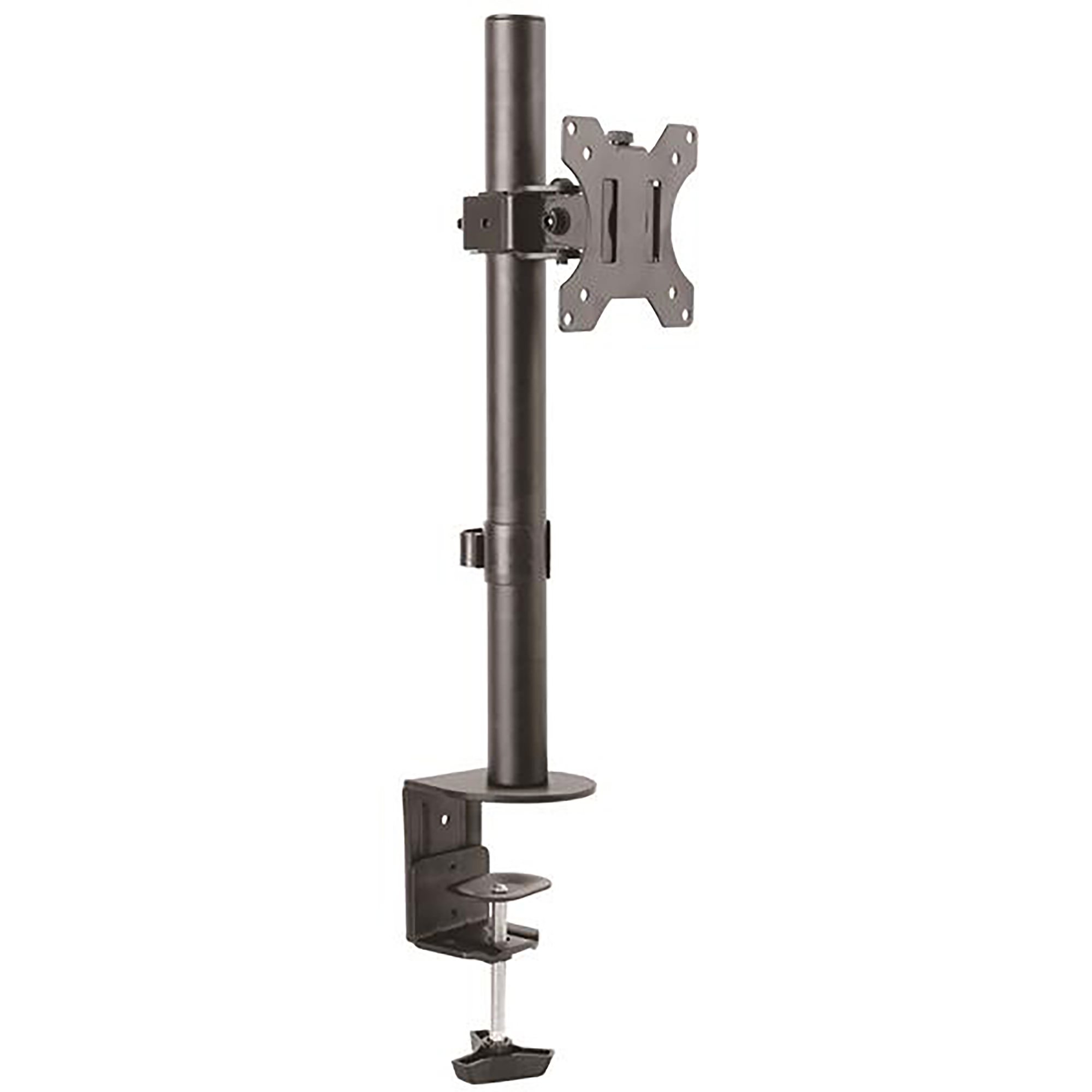 Soporte de Escritorio para Monitor hasta 34" (8kg) con Montaje VESA - con Mástil de Servicio Pesado - Ergonómico y Altura Ajustable - Montaje en Escritorio mediante Abrazadera/Ojal