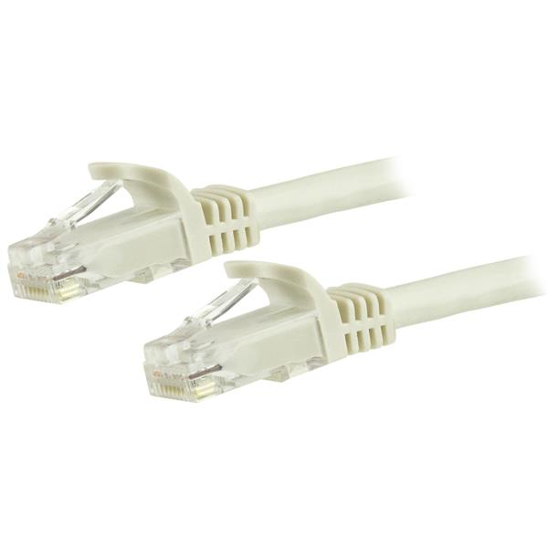Cable de 1,5m Cat6 Ethernet de Red Blanco - RJ45 sin Enganches - 24AWG