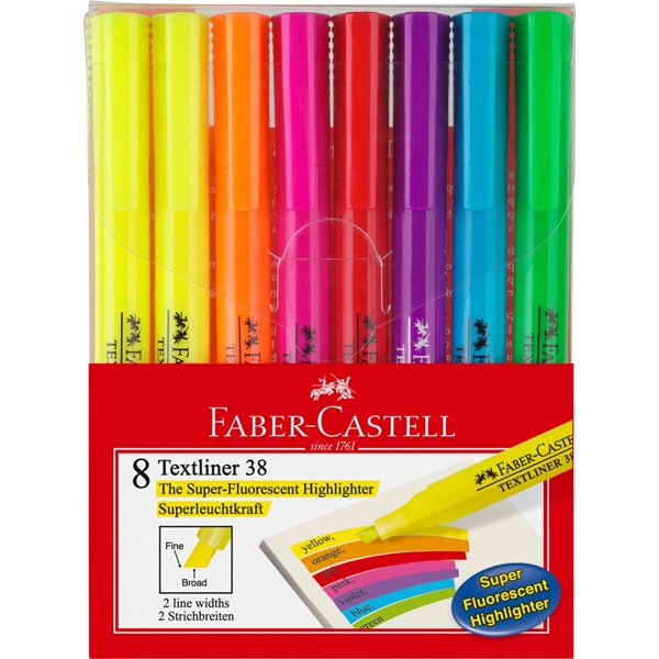TEXTLINER 38 marcador 8 pieza(s) Azul, Verde, Naranja, Rosa, Púrpura, Rojo, Amarillo