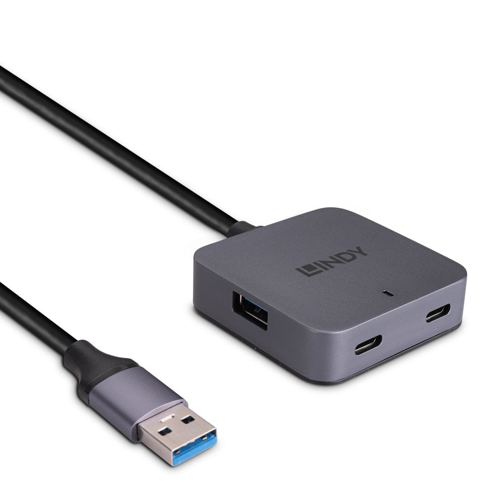 43388 hub de interfaz USB 3.2 Gen 1 (3.1 Gen 1) Type-A 5000 Mbit/s Negro, Gris