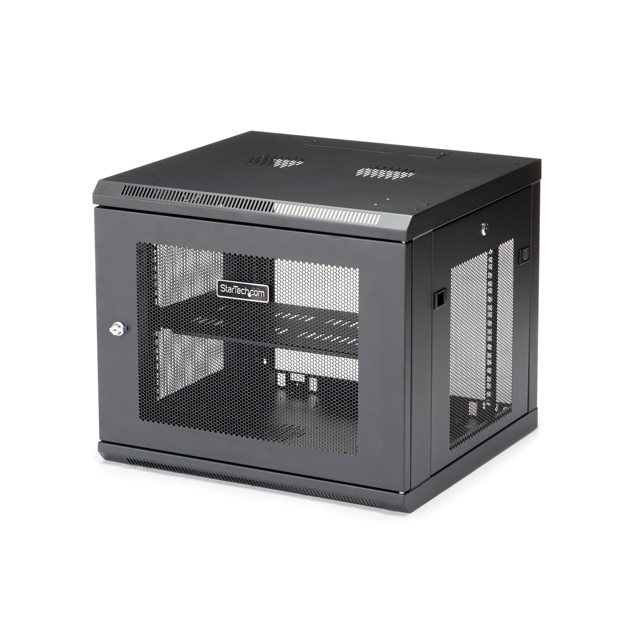 Armario Rack de Pared para Servidores 9U 19"4 Columnas y Estante 1U - Rack de Servidores de Montaje en Pared - Rack Ventilado para Equipo de Red