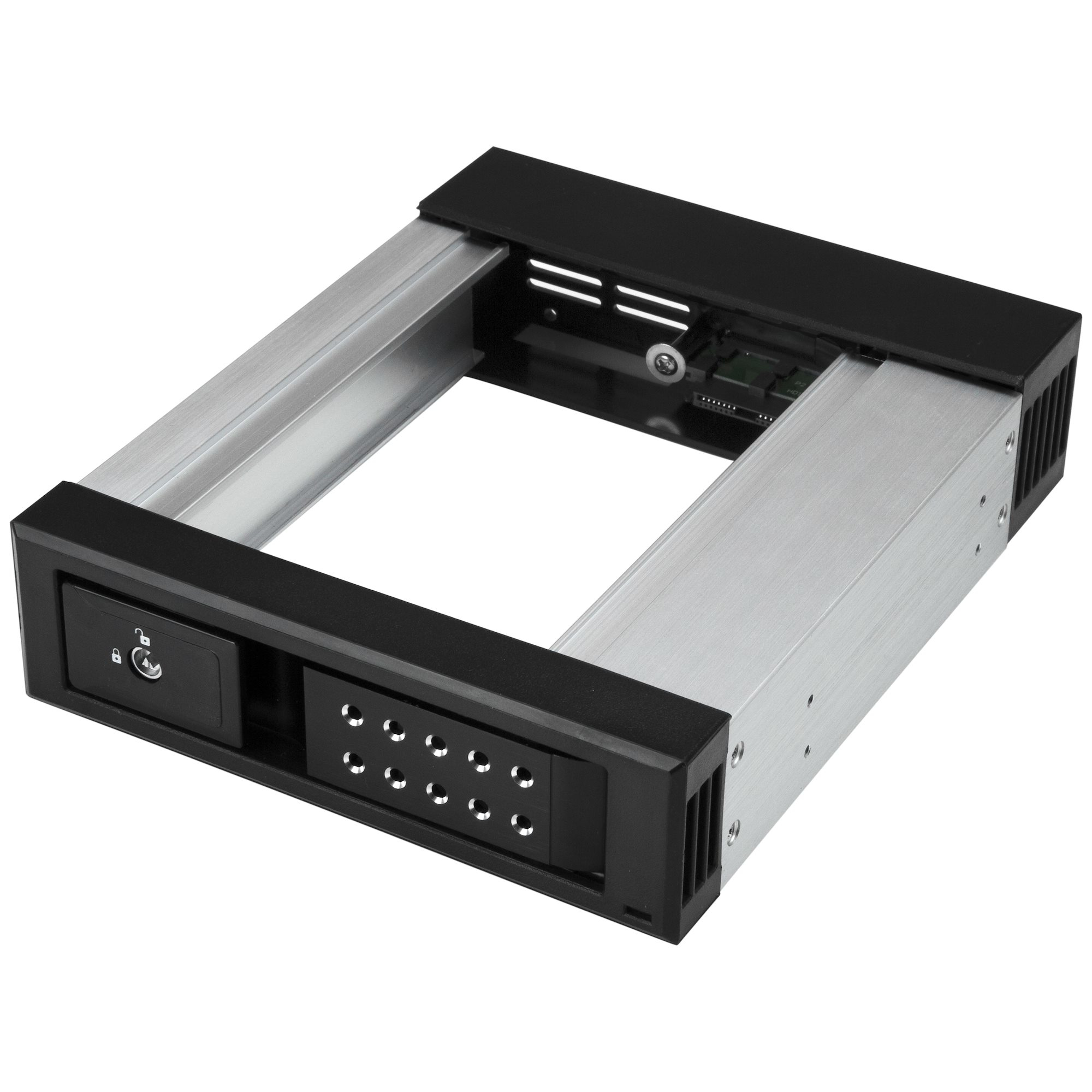 Bahía de Intercambio en Caliente sin Bandeja - de 5,25 Pulgadas a 3,5" - Bahía Removible de Disco Duro para Unidades de 3,5" SATA/SAS - de Aluminio