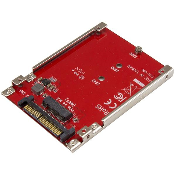 Tarjeta Adaptador PCI Express M.2 a U.2 SFF8639 para SSD NVMe M.2 - Conversor para SSD M.2 - Tarjeta Anfitrión para SSD M.2 - Convertidor de Unidad M.2 PCIe a 2,5" - Rojo