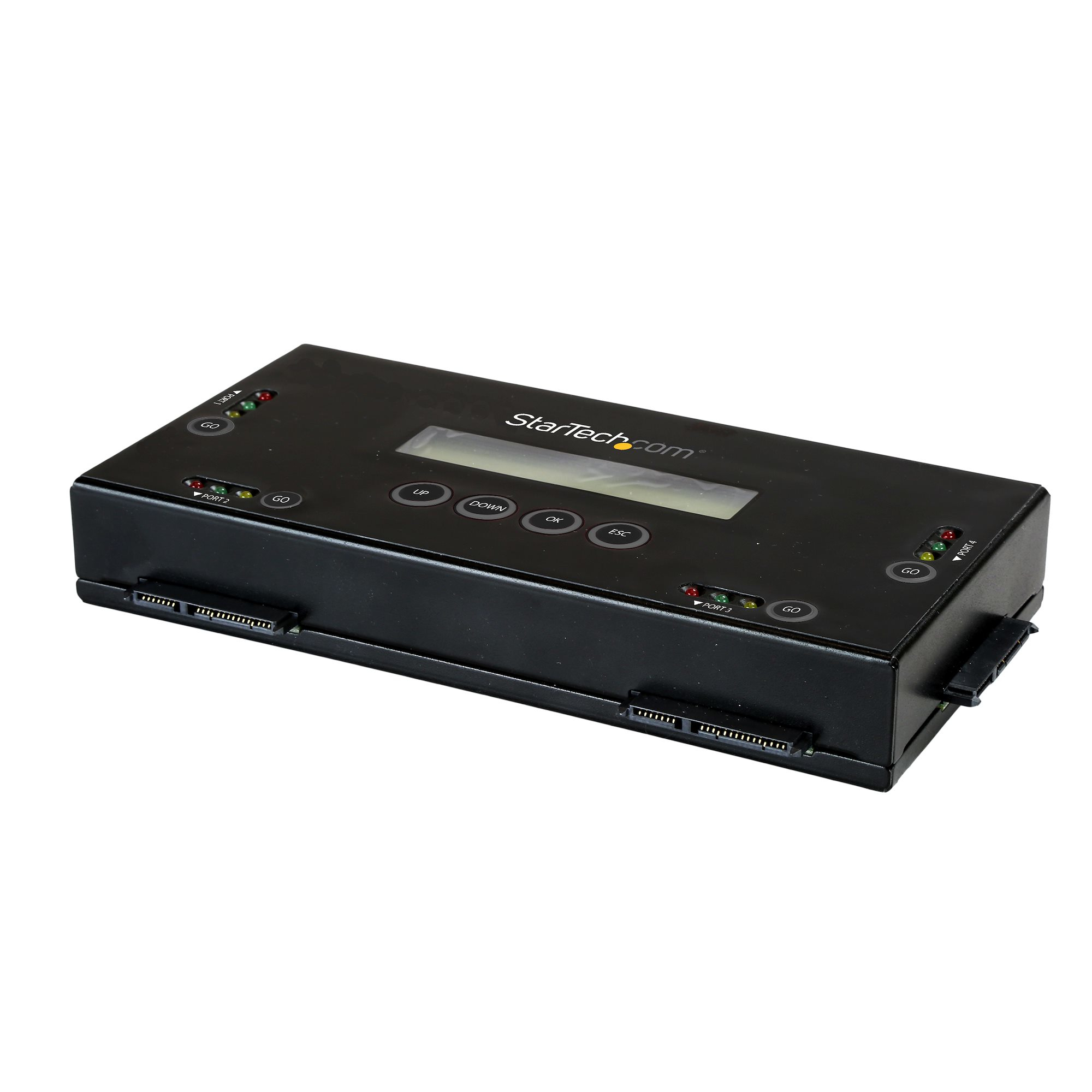 Borrador de 4 Bahías para Discos Duros y SSD SATA de 2,5" y 3,5" - Desinfectador Externo de Discos para Borrado Seguro con 9 Modos - Puerto RS232 - Cumple con NIST/DOD y TAA