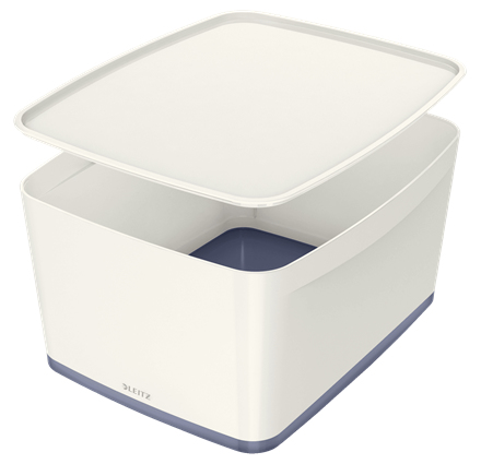 MyBox Bandeja de almacenamiento Rectangular Plástico Gris, Blanco