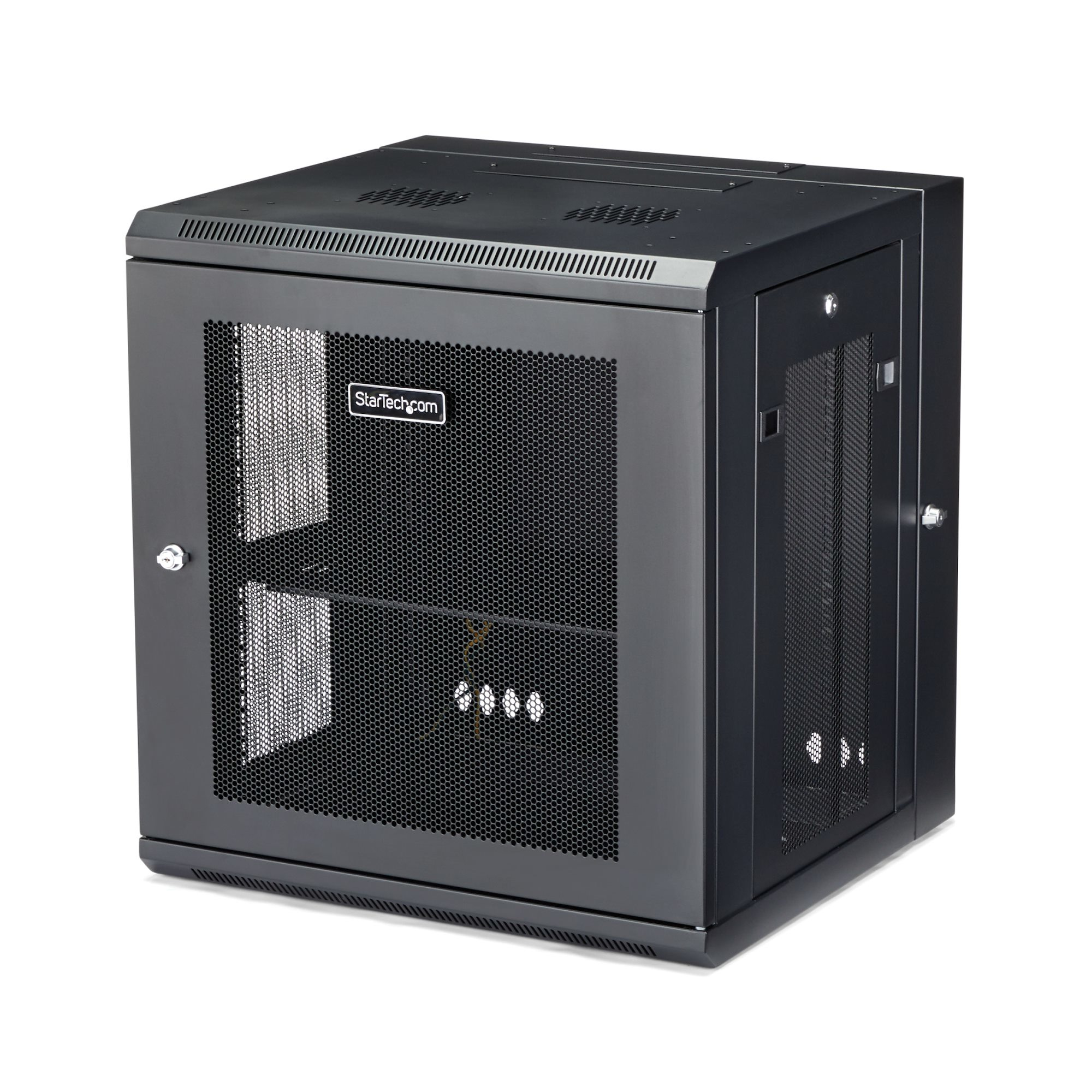 Armario Rack de Pared para Servidores 12U 19" 4 Columnas y Estante 1U - Rack de Servidores de Montaje en Pared con Bisagra - Rack Ventilado para Equipo de Red