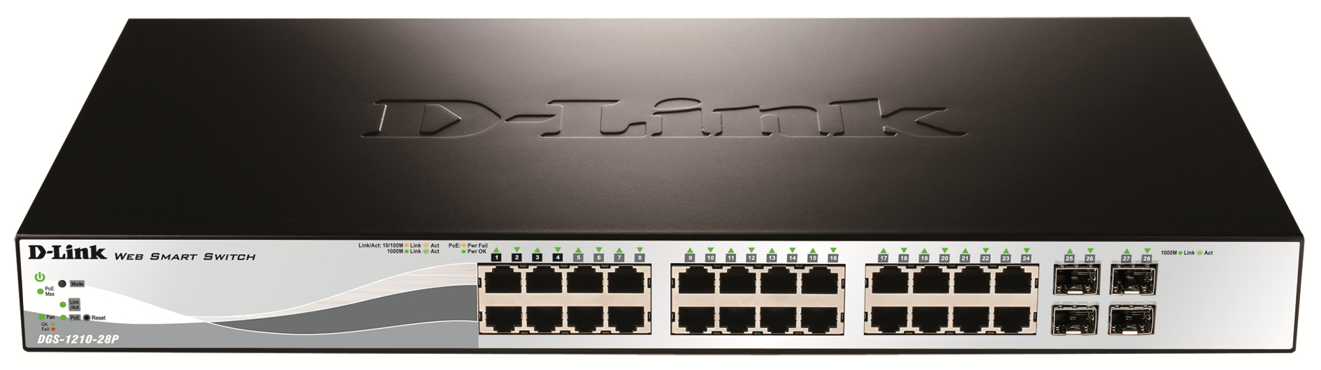DGS-1210-28P Gestionado L2 Gigabit Ethernet (10/100/1000) Energía sobre Ethernet (PoE) 1U