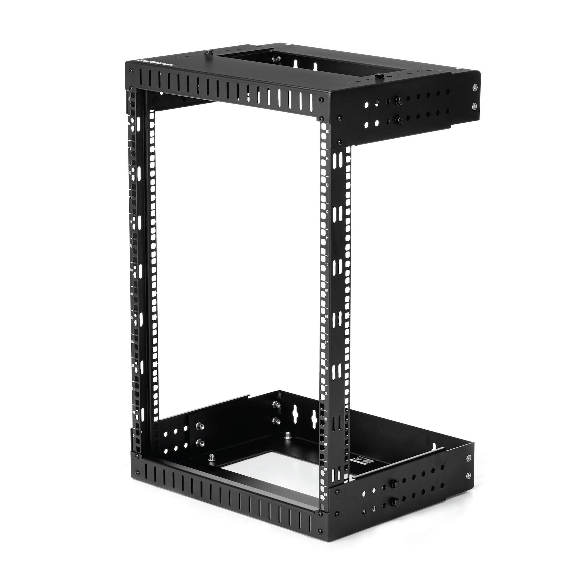 Rack de Servidores Abierto de 15U de Pared - de 19 Pulgadas - de 2 Columnas - de Profundidad Ajustable - para Equipo de Redes - AV - de Servicio Pesado