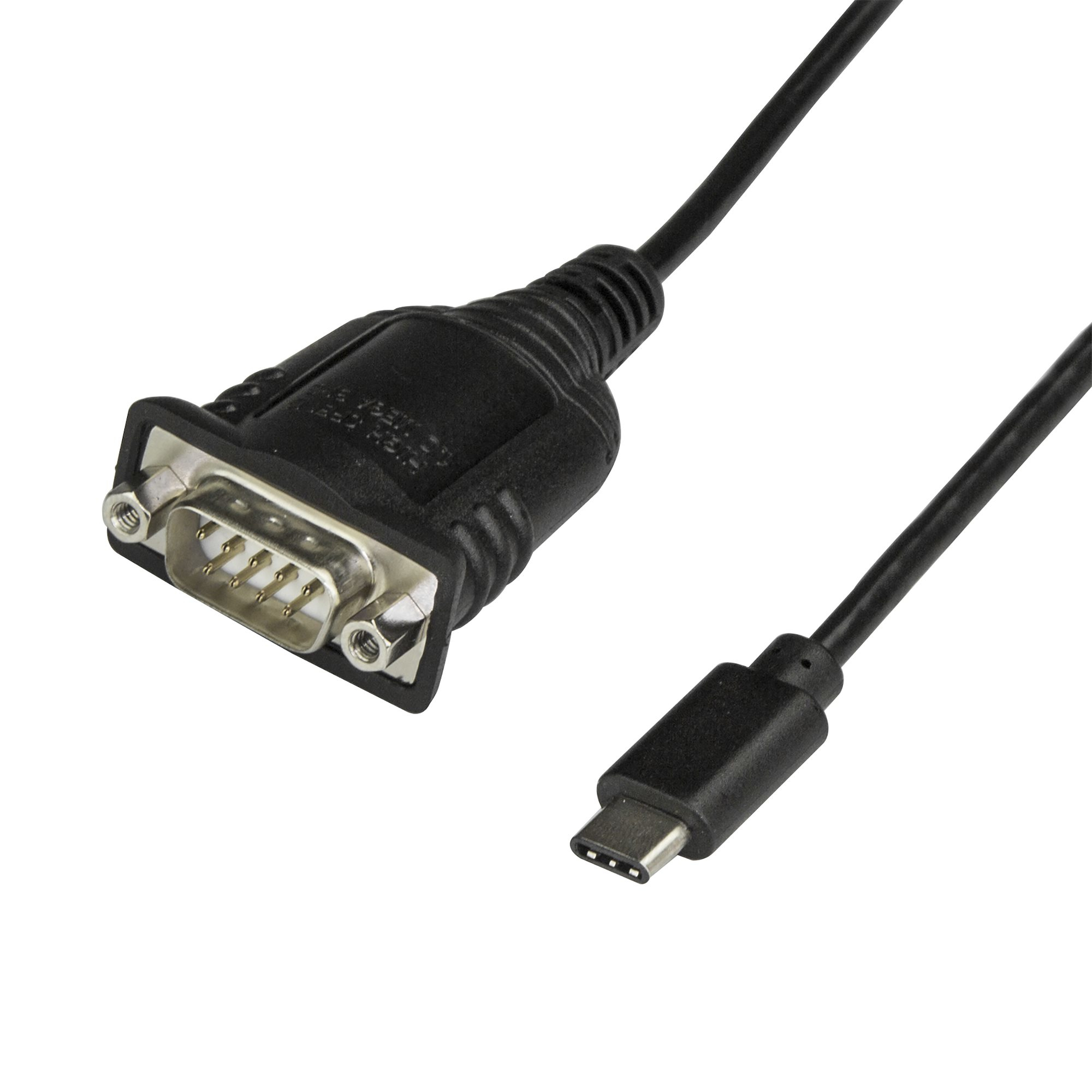 Adaptador Cable de 40cm USB-C a Serie - Cable Conversor USB TipoC a Serie DB9 RS232 - Cable USBC Serial para PLCs, Escáneres, Impresoras - Macho a Macho - para Windows Mac o Linux