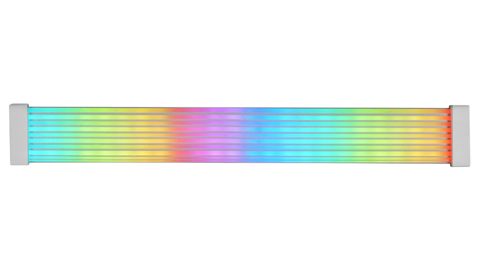 MCA-16X, Cable de Alimentación ARGB 16PIN (8+8) PCIe para Tarjeta Gráfica, LEDs Ultra-brillantes, Iluminación ARGB Sincronizada, Cable Monocapa de Silicona Flexible con Tira de Luz Lateral