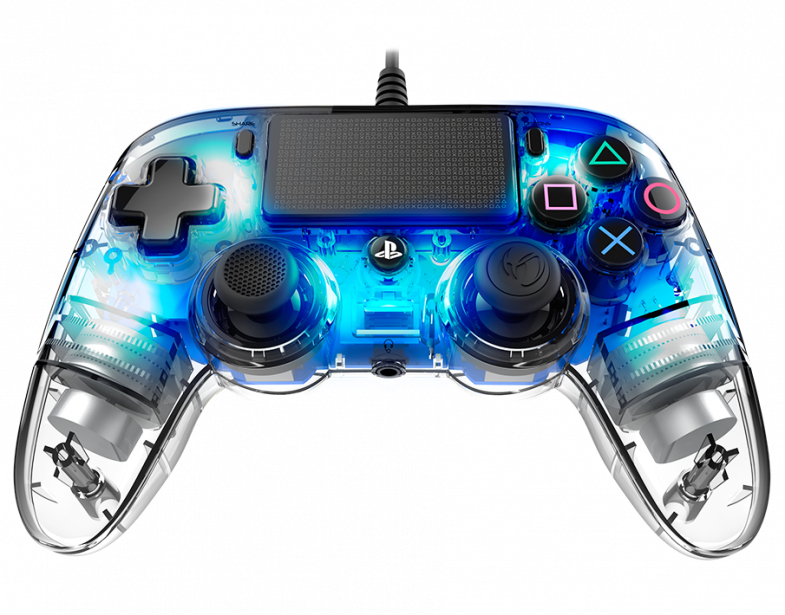 PS4OFCPADCLBLUE mando y volante Azul, Transparente USB Gamepad Analógico/Digital PC, PlayStation 4