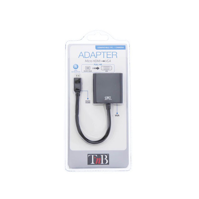 MIHDMIVGA adaptador de cable de vídeo VGA (D-Sub) HDMI tipo D (Micro) Negro