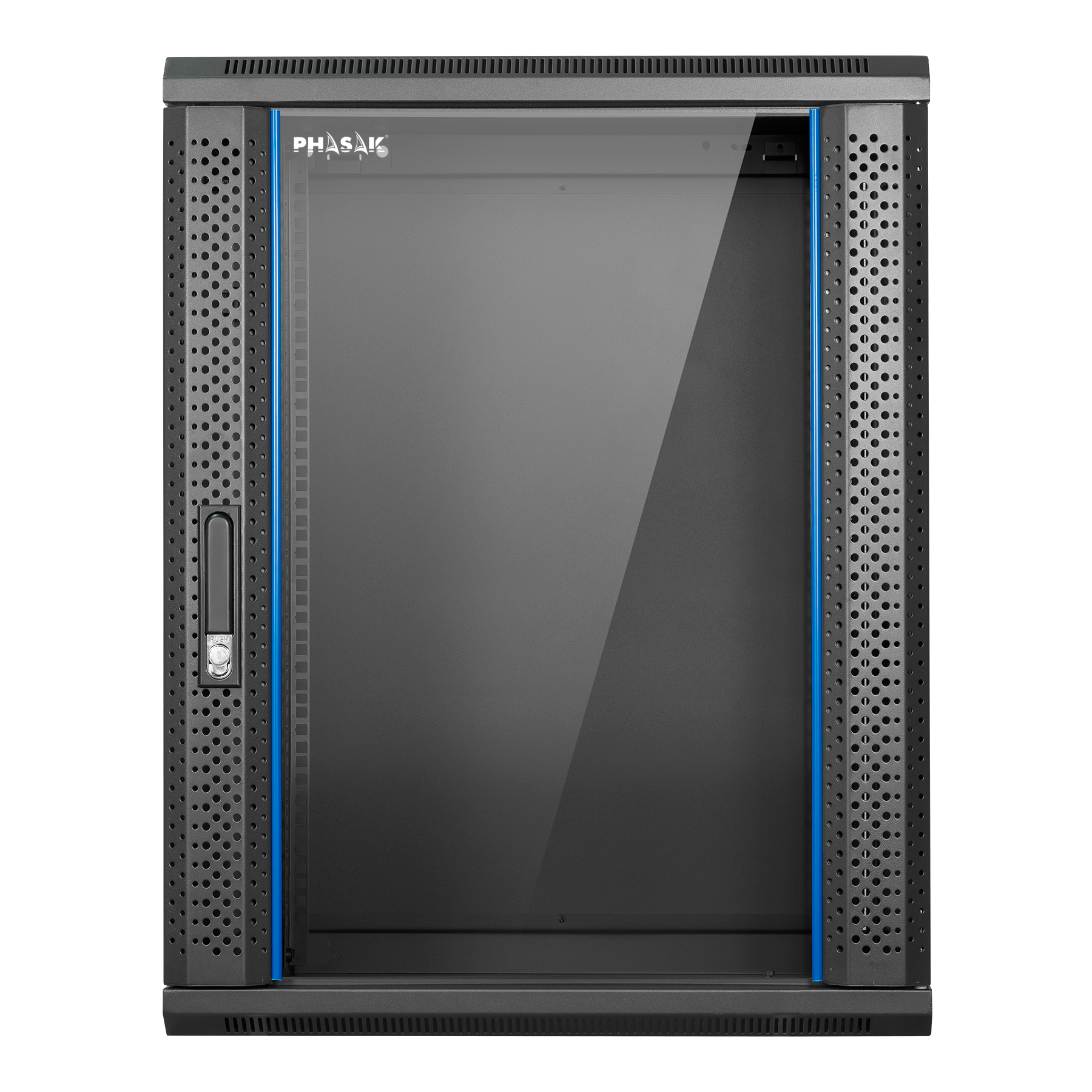 PHO 2216D armario rack 16U Bastidor de pared Negro