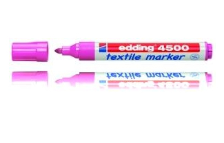 Textielmarker e-4500 marcador permanente Punta redonda Rosa