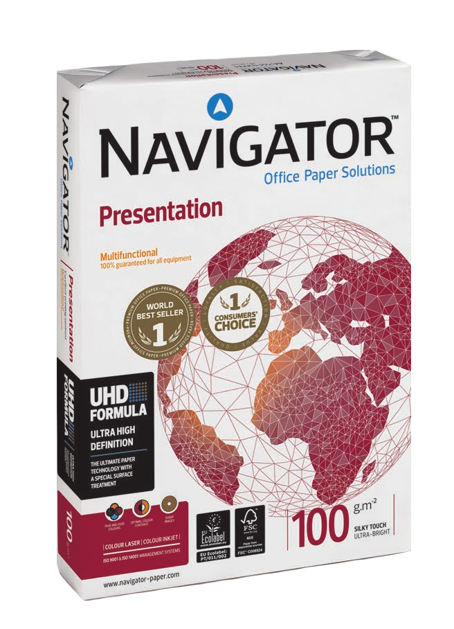 PRESENTATION A4 papel para impresora de inyección de tinta A4 (210x297 mm) 500 hojas Blanco NAV100 - Pack de 5 unidades