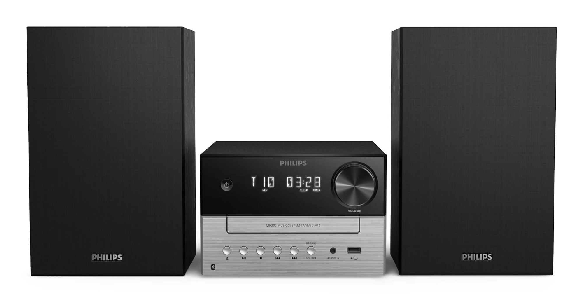TAM3205M2/77 sistema de audio para el hogar Microcadena de música para uso doméstico 20 W Negro, Plata