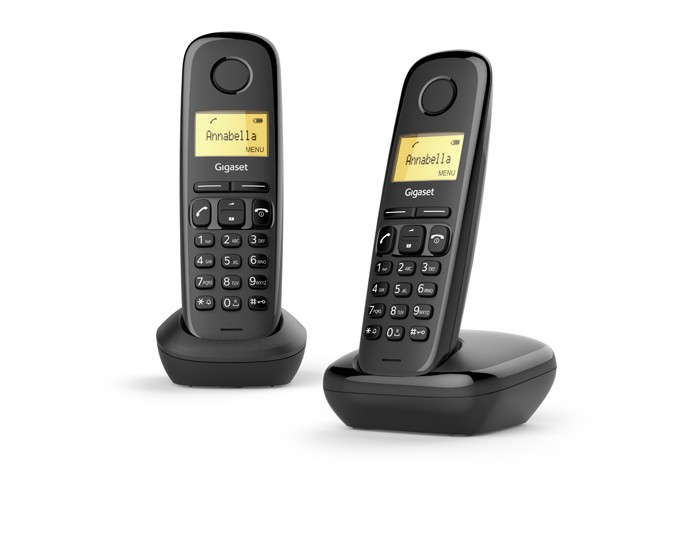 A170 Duo Teléfono DECT/analógico Identificador de llamadas Negro
