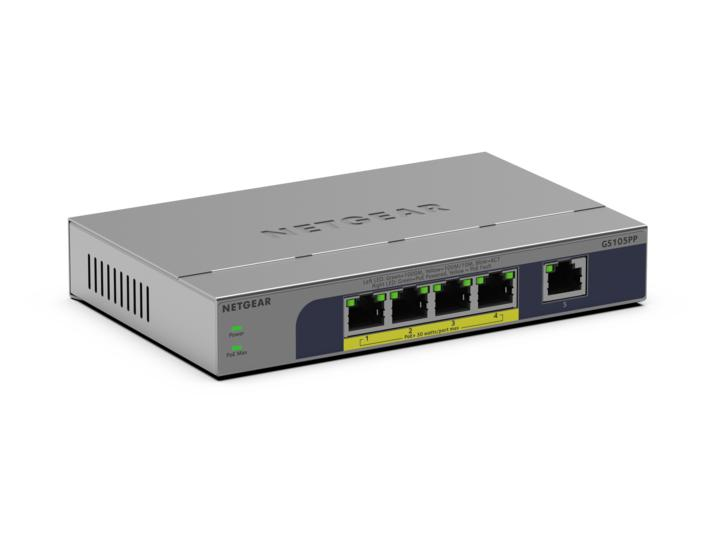 GS105PP No administrado Gigabit Ethernet (10/100/1000) Energía sobre Ethernet (PoE) Montaje en pared/escritorio Gris