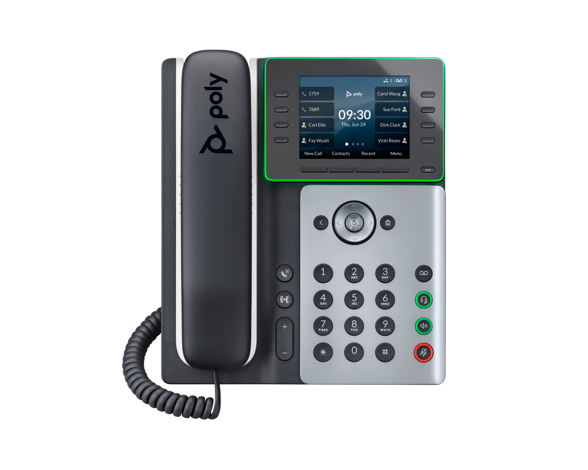 Teléfono IP Poly Edge E350 y habilitado para alimentación a través de Ethernet (PoE)