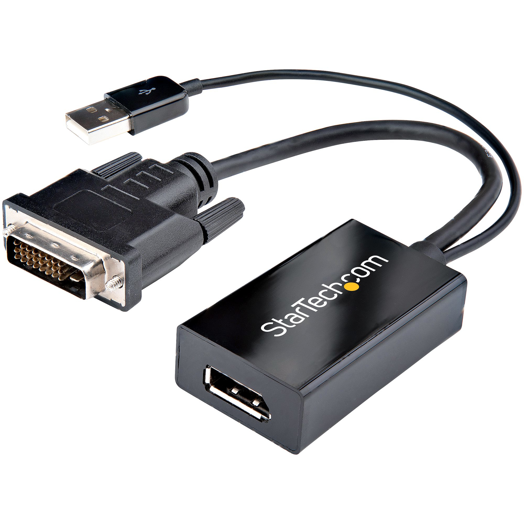 Adaptador DVI a DisplayPort Alimentado por USB - Conversor DVI a DisplayPort - Convertidor DVI-D a DP - 1920x1200
