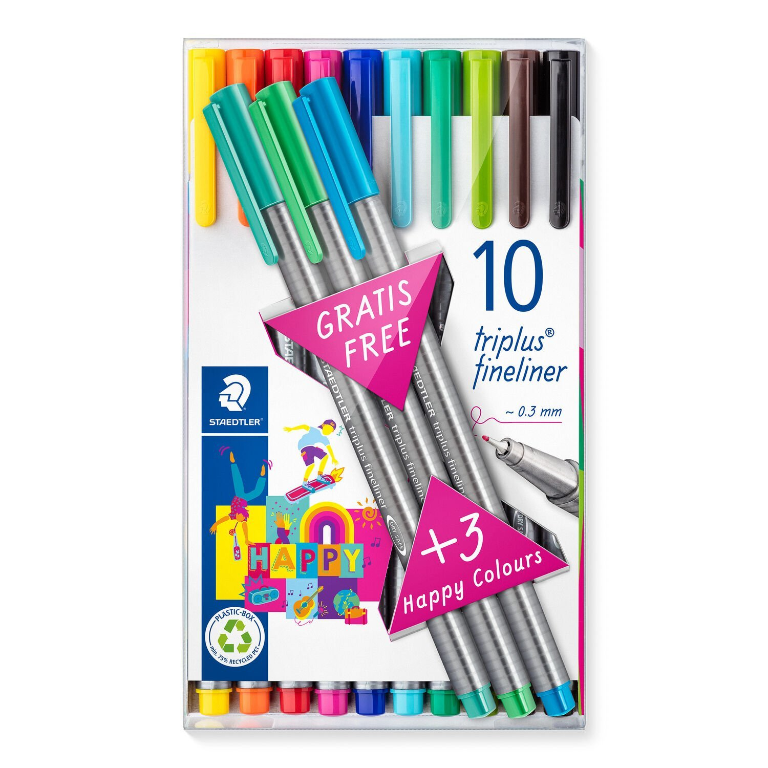 334 TB13 rotulador de punta fina Fino Multicolor 10 pieza(s)
