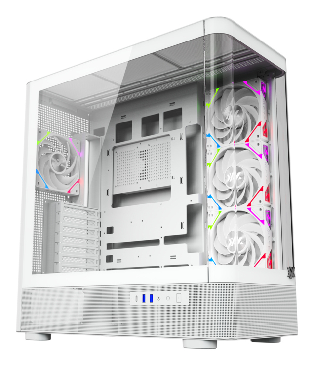 QUANTUM TORRE GAMING A-RGB , 4x VENTILADORES, PWM, BTF, CRISTAL CURVO, TIPO C , ATX, BLANCA