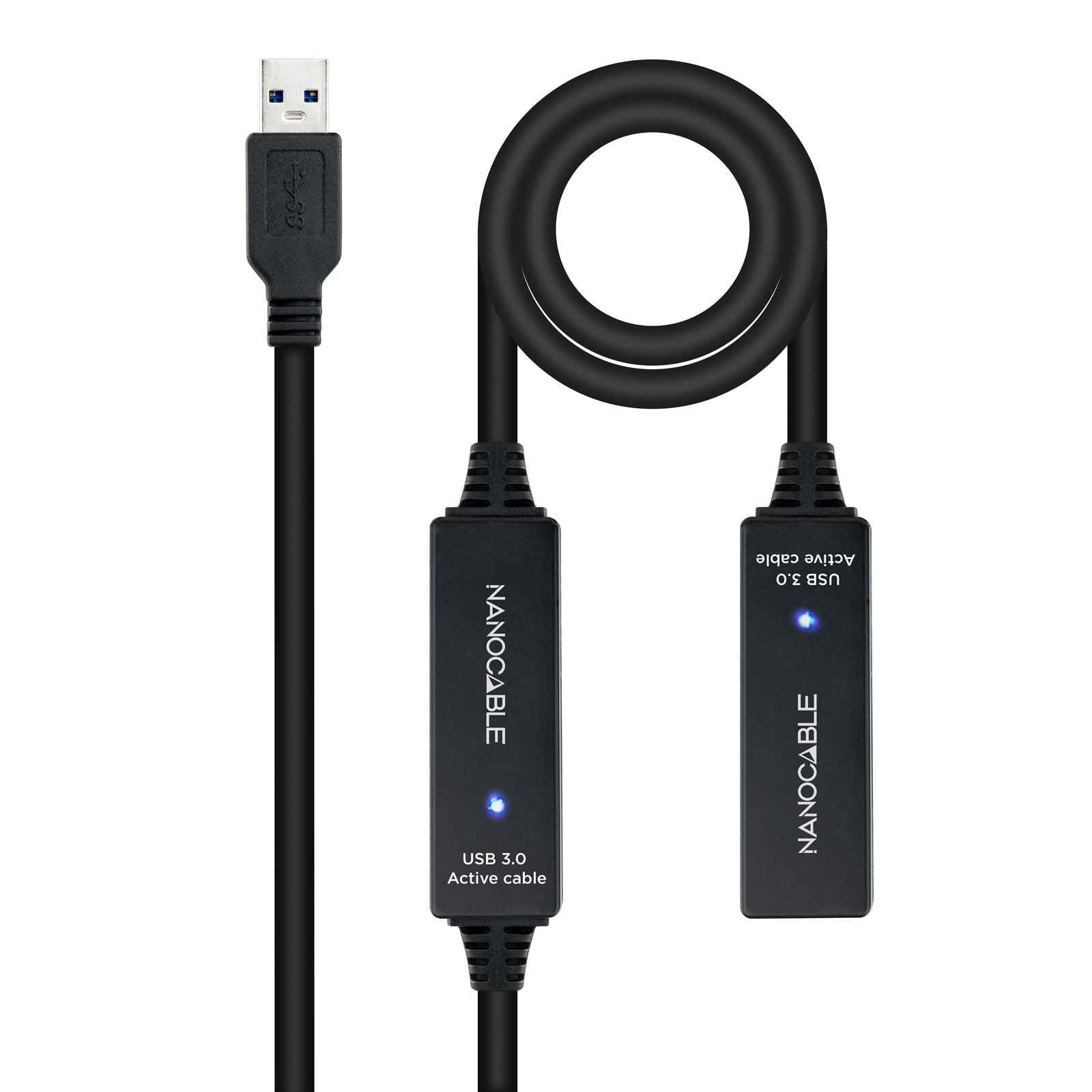 Cable USB 3.0 prolongador con amplificador, tipo A/M-A/H, 10m