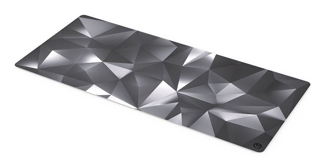 Crystal Black XL Alfombrilla de ratón para juegos Negro, Gris, Blanco