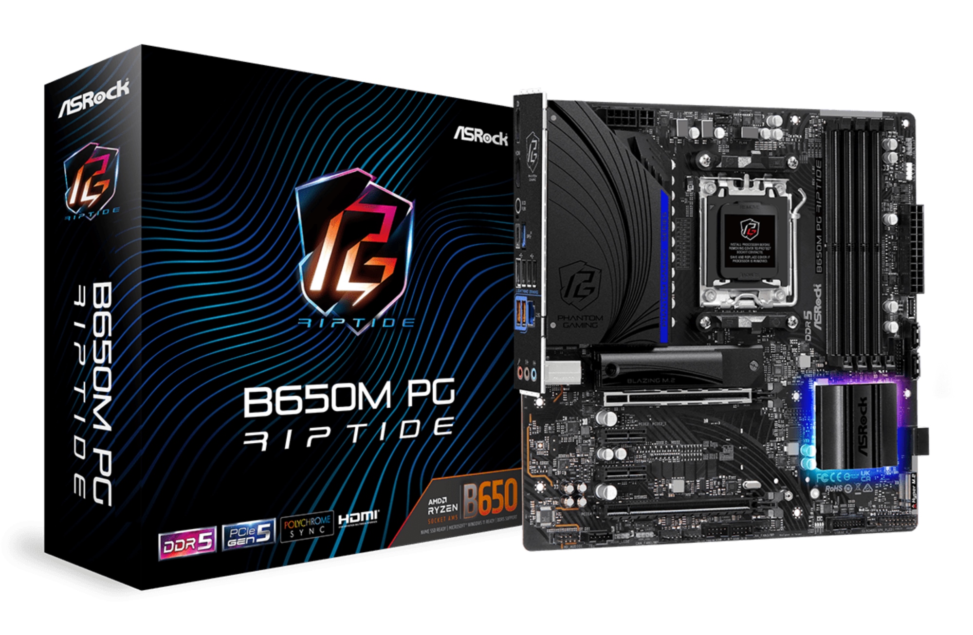 B650M PG Riptide AMD B650 Zócalo AM5 micro ATX