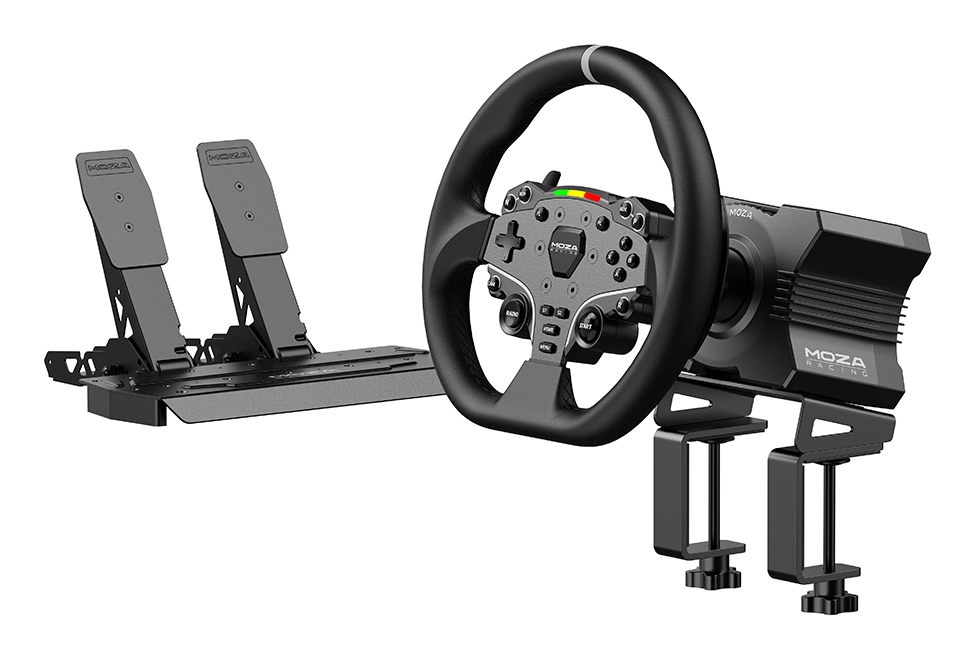 RS20 mando y volante Negro Volante + Pedales PC