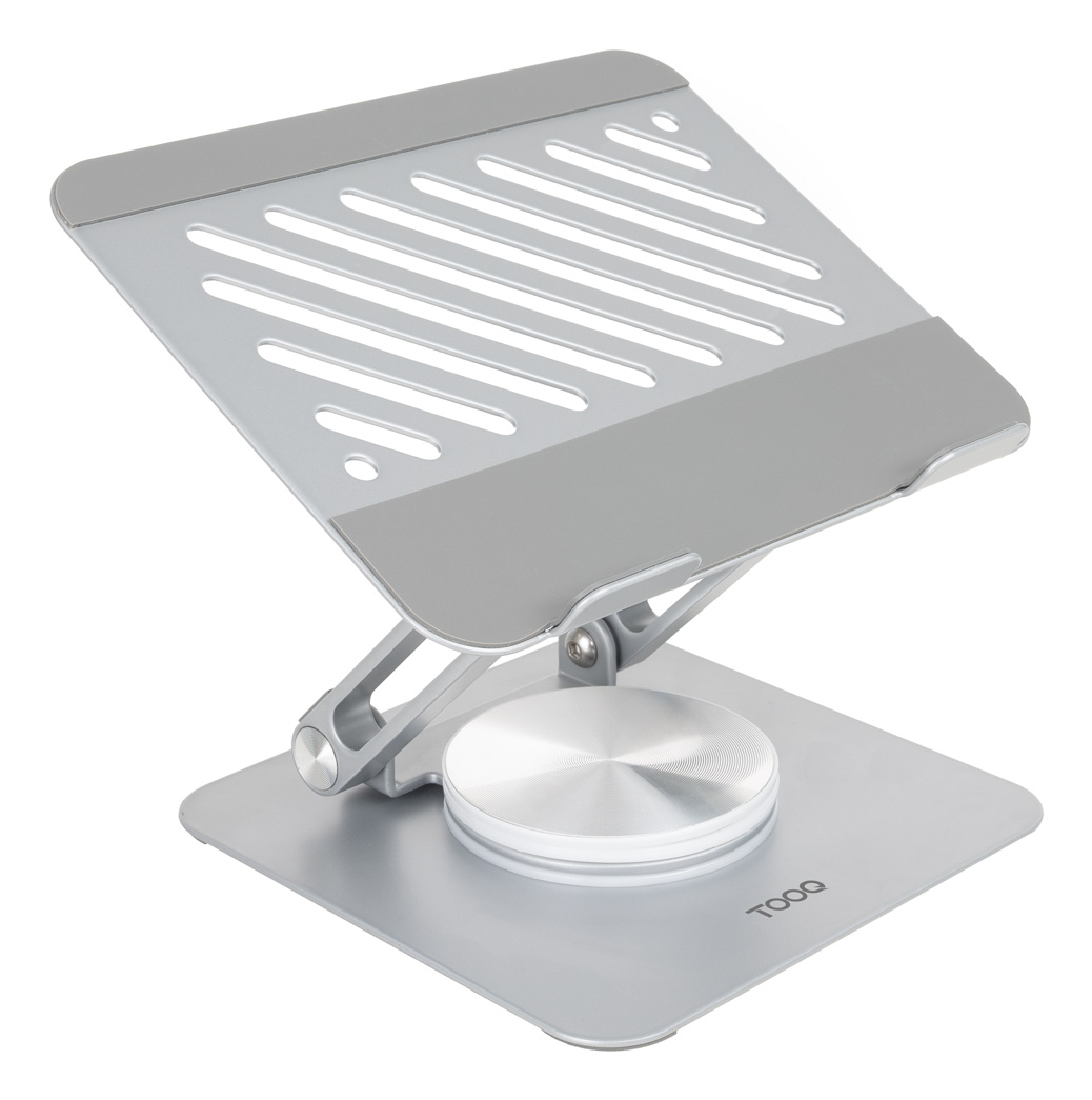 Soporte de Sobremesa con rotación 360° y ajustable para dispositivos de hasta 13, Color Plata