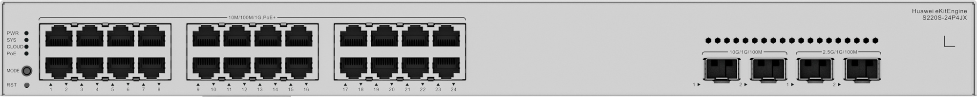 S220S-24P4JX Gigabit Ethernet (10/100/1000) Energía sobre Ethernet (PoE) 1U