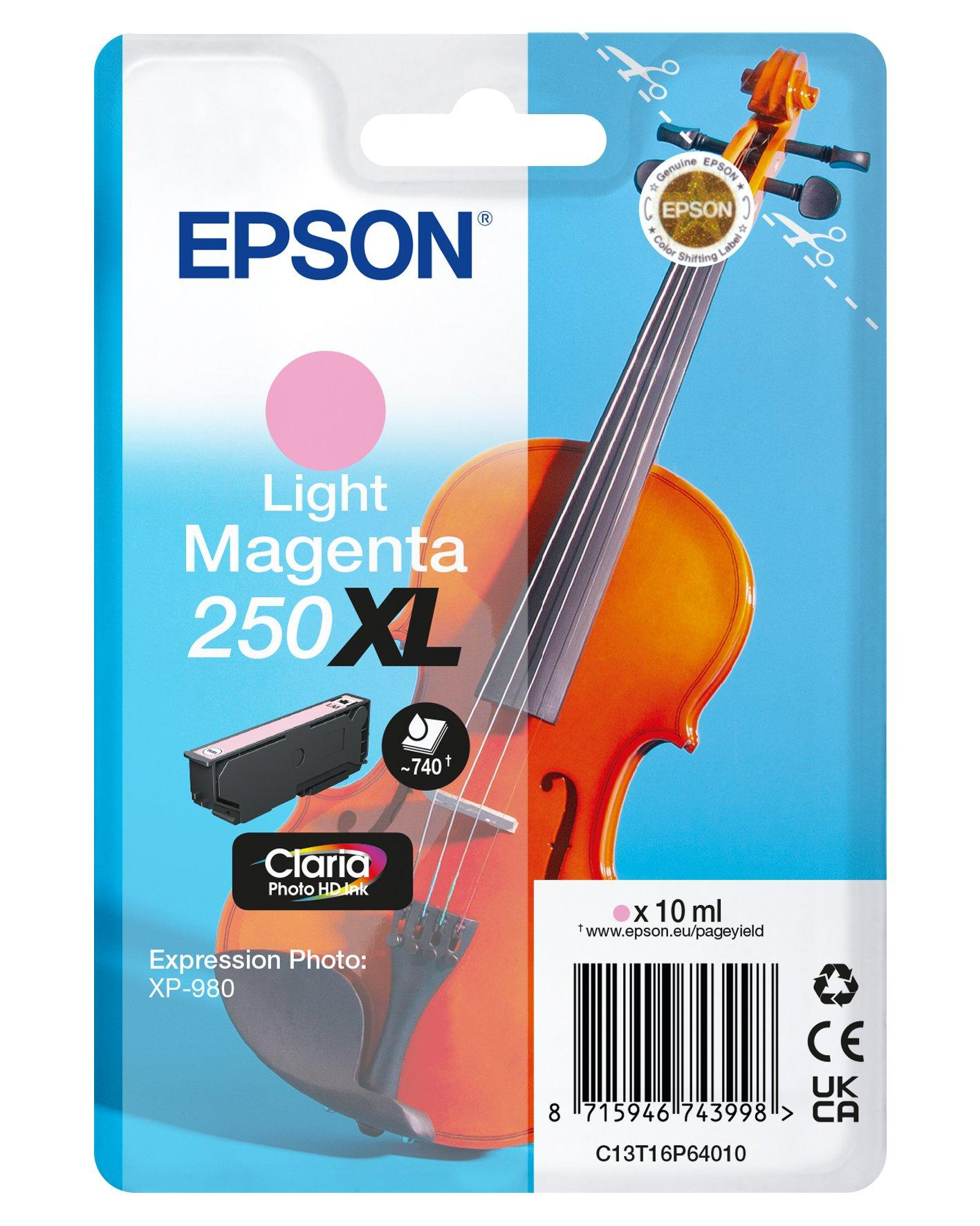 Pack individual de tinta Claria Photo HD 250XL Violin magenta claro