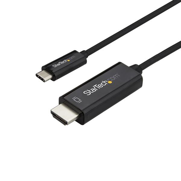Cable de 2m USB-C a HDMI - Adaptador de Vídeo USB Tipo C a HDMI 2.0 4K 60Hz - Compatible con Thunderbolt 3 - Ordenador Portátil a Monitor/Pantalla HDMI - DP Modo Alt 1.2 HBR - Negro