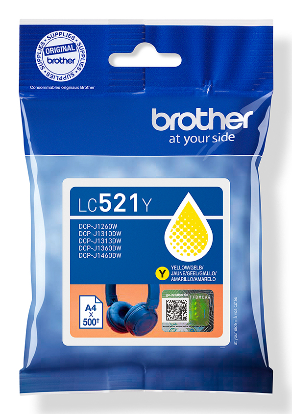 LC521Y cartucho de tinta 1 pieza(s) Original Amarillo