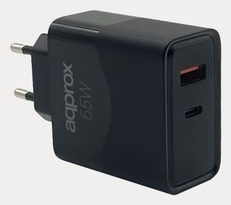APPUSBWALL65W cargador de dispositivo móvil Universal Negro Corriente alterna Carga rápida Interior