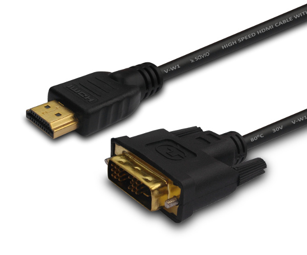 CL-10 adaptador de cable de vídeo 1,5 m DVI HDMI tipo A (Estándar) Negro