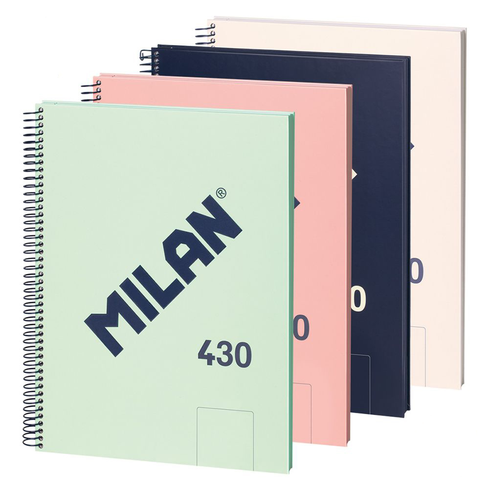 57141E80X4 cuaderno y block A4 80 hojas Beige, Azul, Verde, Rosa - Surtido pack de 4