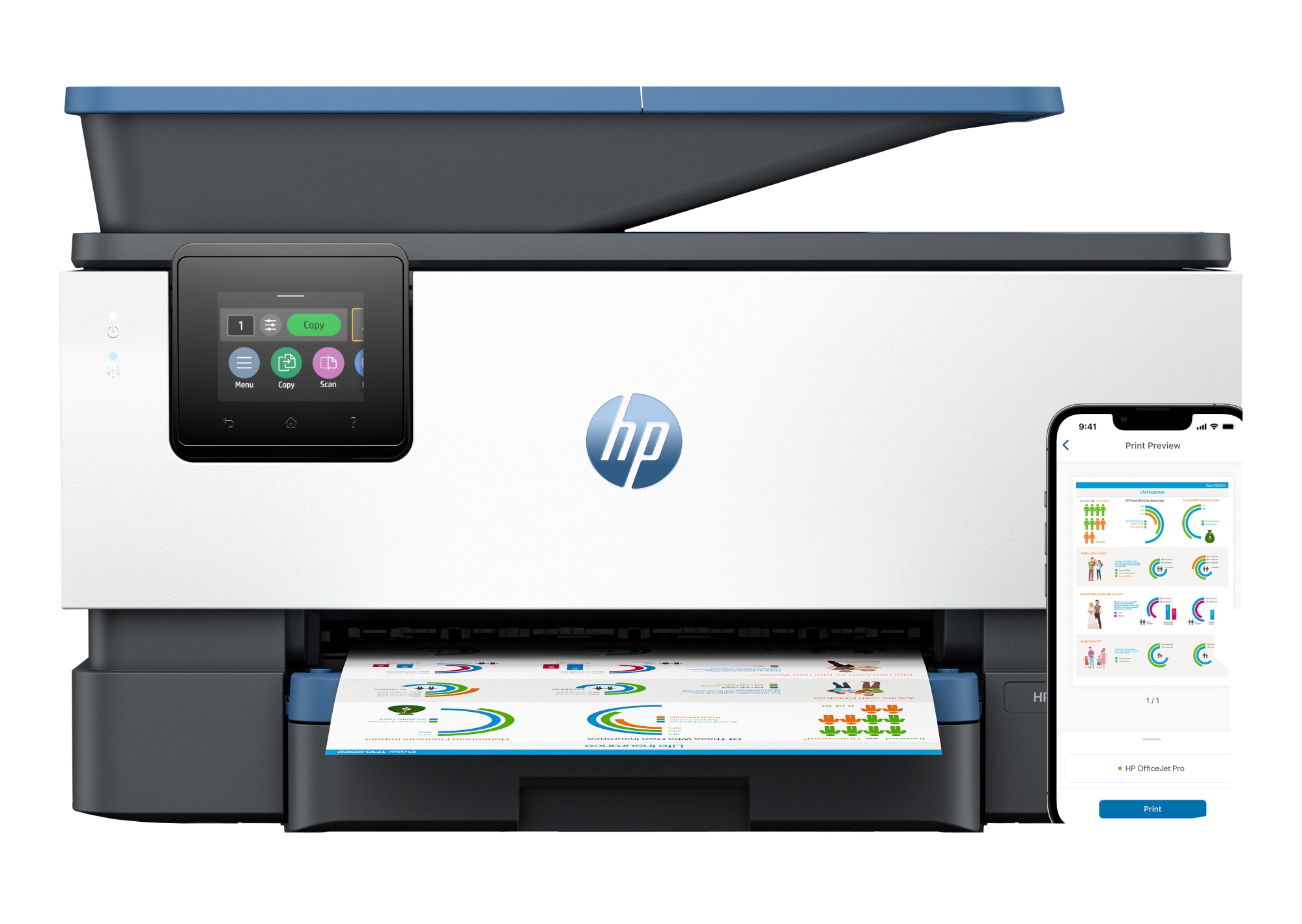 OfficeJet Pro 9125e Inalámbrico All-in-One Color Impresora, Servicio Instant Ink Impresión a doble cara