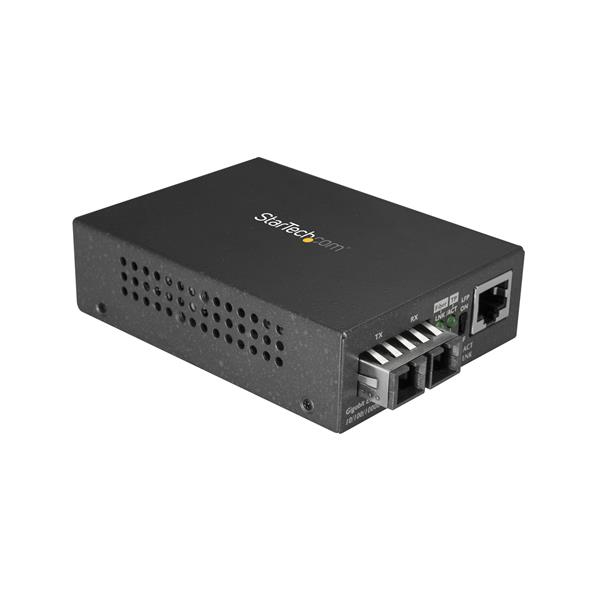 Conversor de Medios de Fibra SC Monomodo Para Redes 10/100/1000Mbps - Gigabit Ethernet a Fibra SC - 1310nm, 10km - TAA
