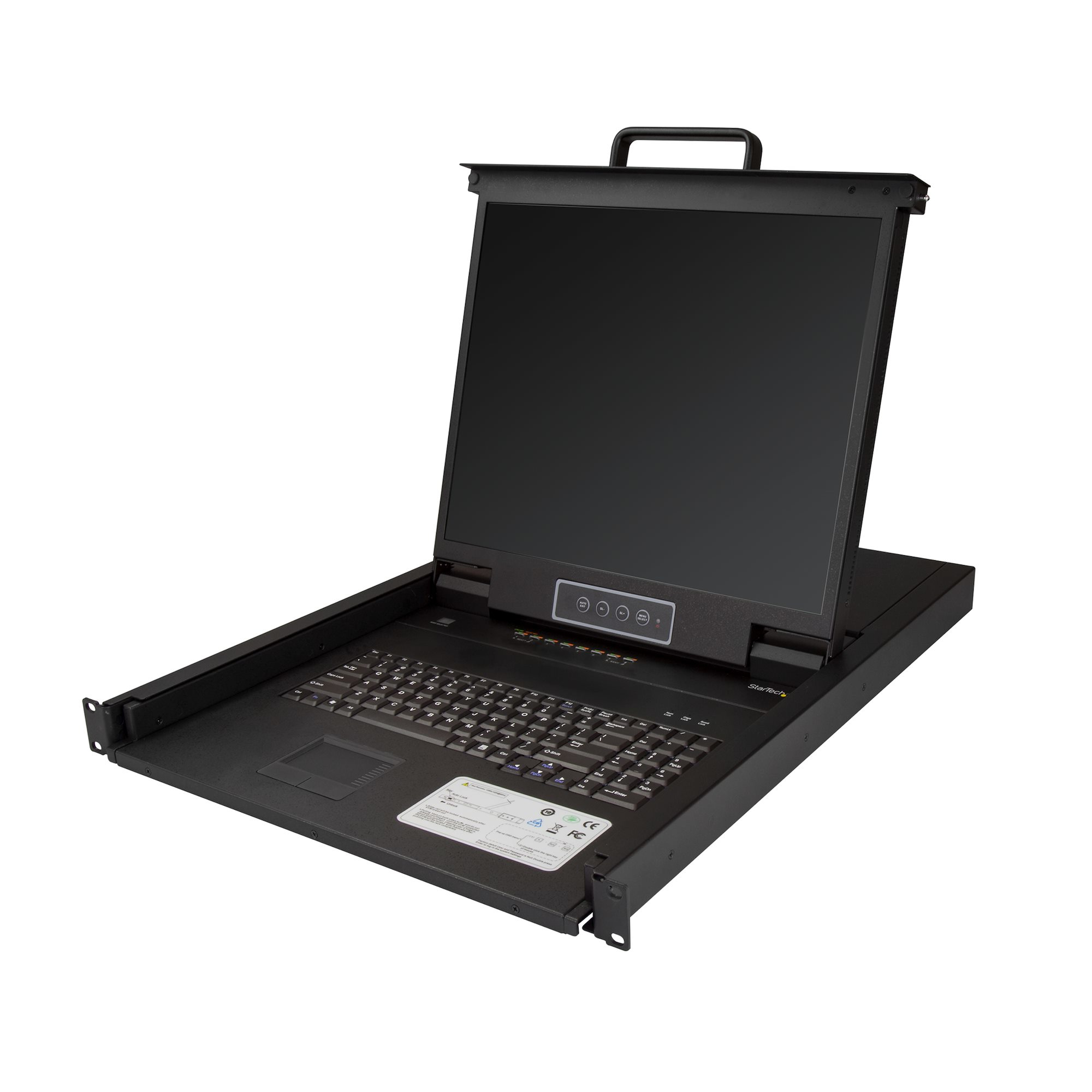 Consola KVM de 8 puertos para Montaje en Rack - Teclado QWERTY - con Cables de 1,8m - Conmutador KVM con Monitor LCD de 19" - Switch KVM LCD 1U OSD - 50.000 MTBF - USB + VGA