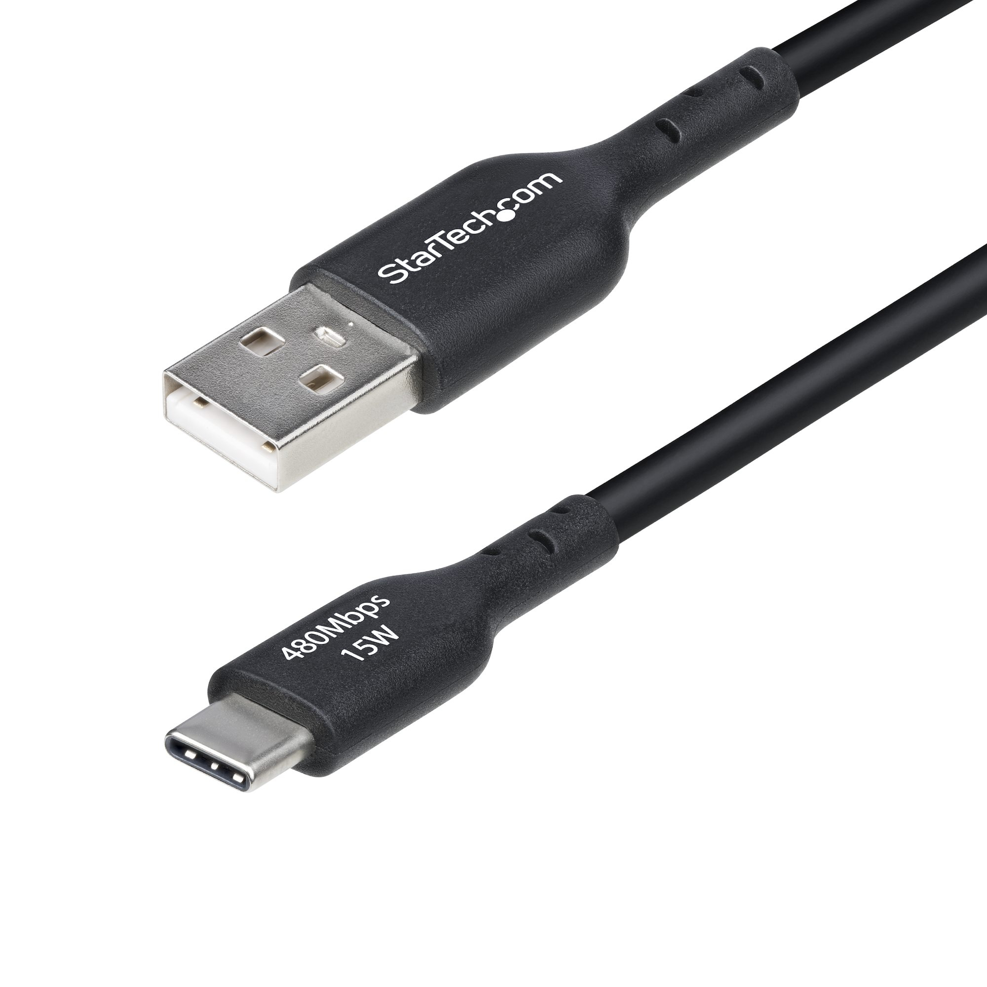 Cable Cargador USB-A a USB-C de 3m - Cable Adaptador USB-A a USB Tipo C - 3A - Cable de Carga y Sincronización - USB 2.0 - Recubrimiento de TPE - M/M - Negro