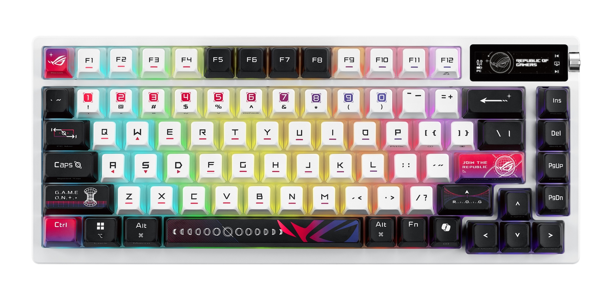 ROG Azoth X teclado Juego USB + RF Wireless + Bluetooth Negro, Blanco