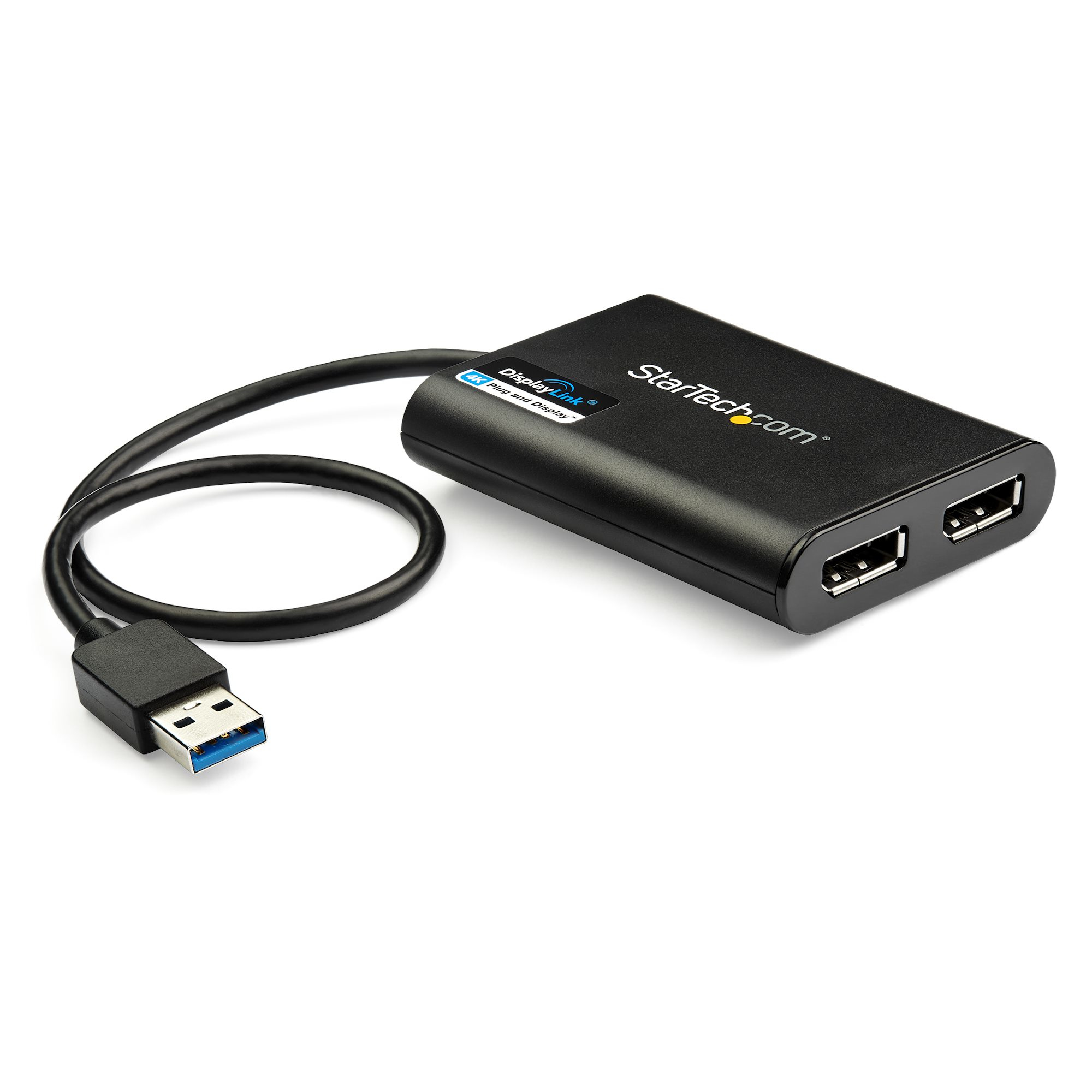 Adaptador Gráfico Externo USB 3.0 a DisplayPort Doble 4K60 DisplayLink - Cable Conversor USB 3.0 a DP de Vídeo para Mac y Windows