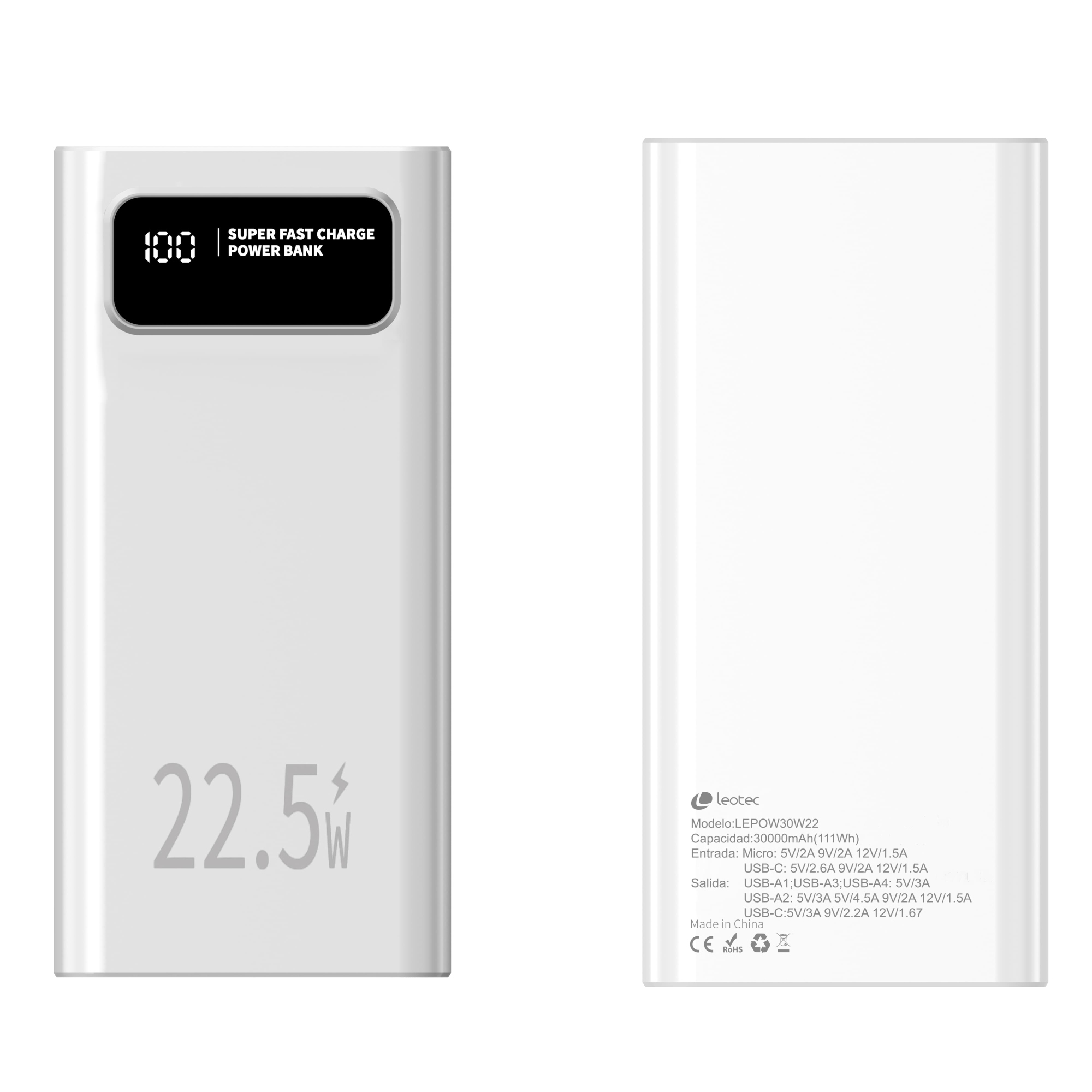 Powerbank 30.000mAh PD 22.5W