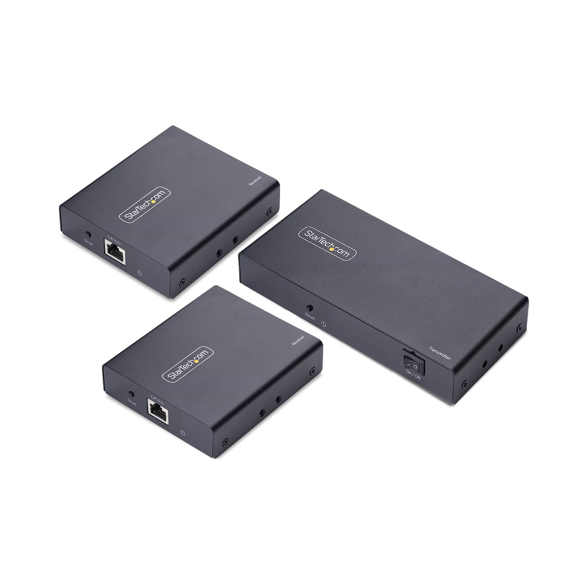 Extensor Divisor de 2 Puertos HDMI 4K 60Hz por Cable CAT6 Ethernet - Juego de Distribución 1x2 HDMI con IR y Power over Cable - Hasta 70m