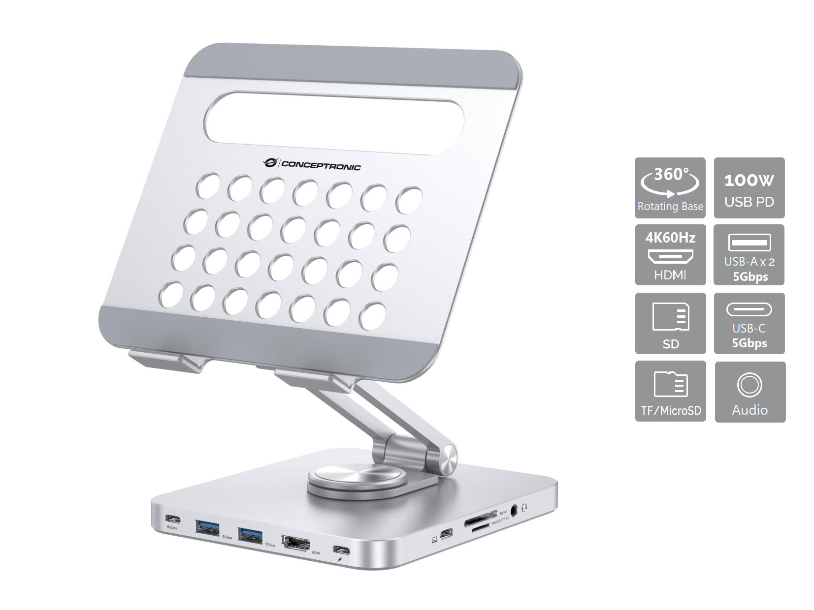 DONN26G mueble y soporte para dispositivo multimedia Plata Tableta Carro para administración de tabletas
