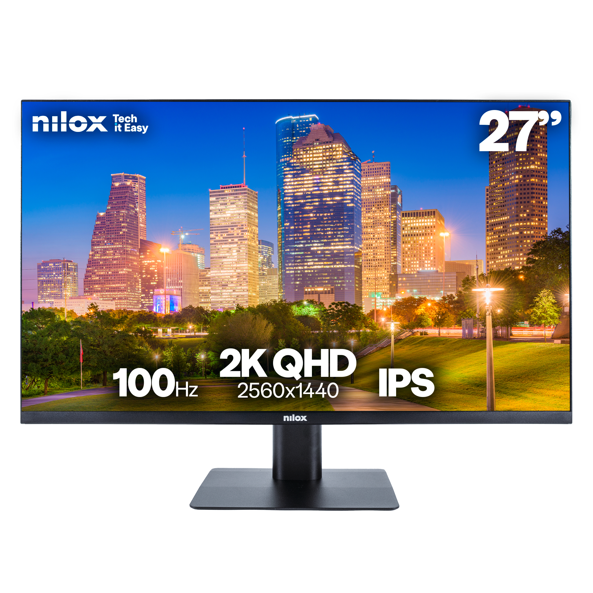 Monitor Desktop - Monitor 27", 2K, IPS, 100Hz, 2 HDMI, 1 DP, 1ms, Multimedia